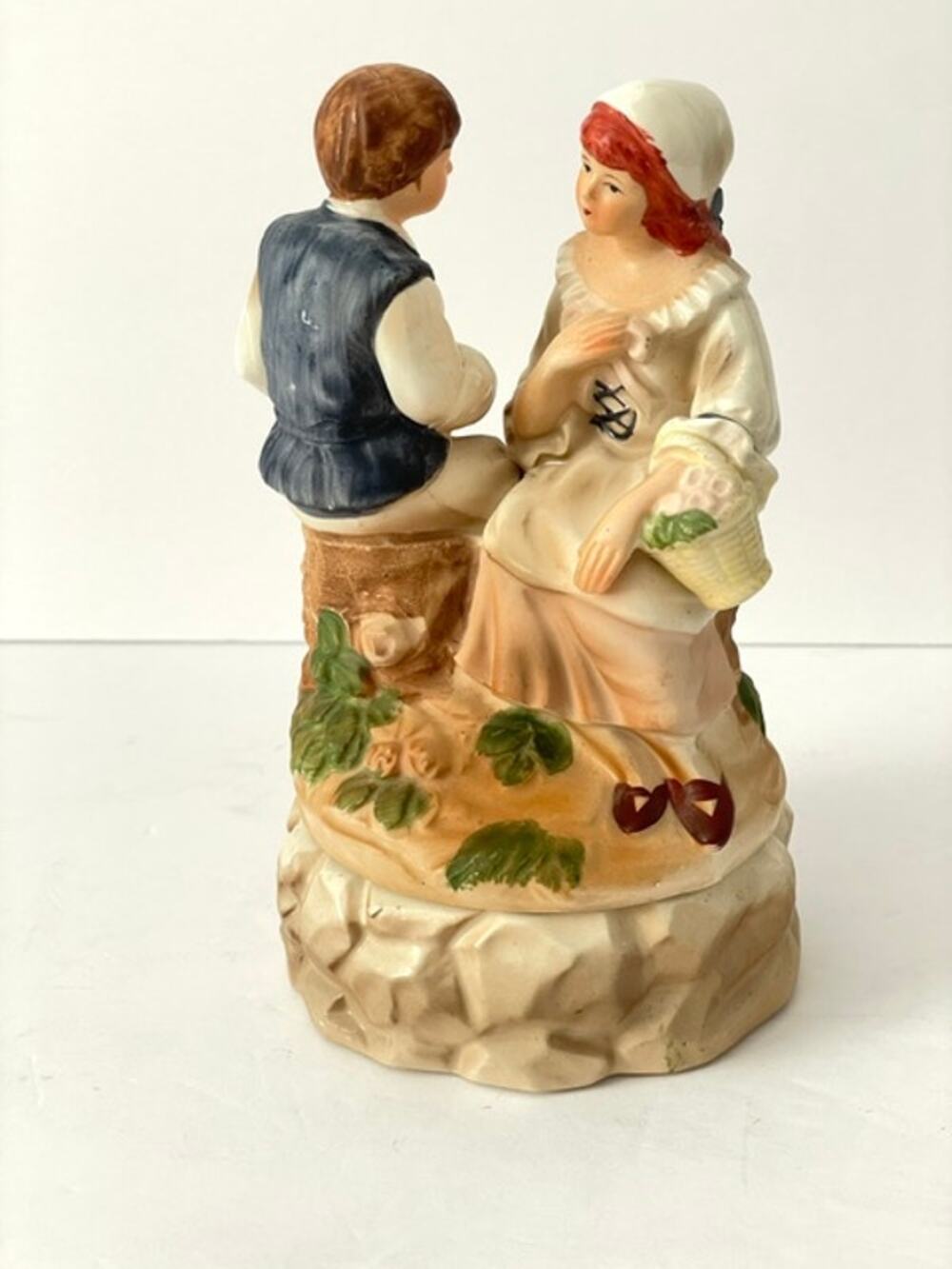 Vintage 1970s Price Import Japan Music Box Figurine Boy Girl Lara's Theme 7"
